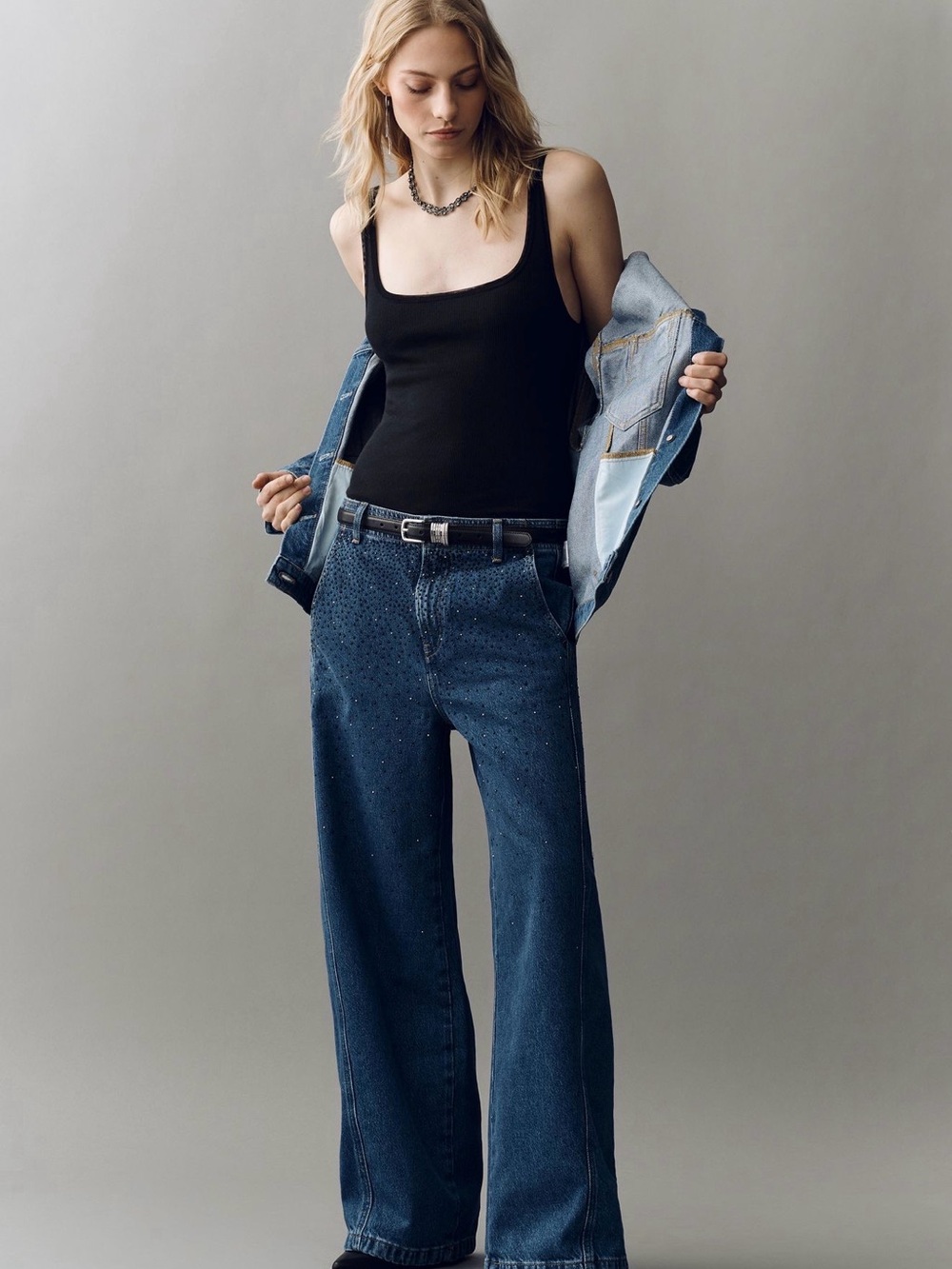 The Lex Sequin High-Rise Relaxed Tapered Jeans by Pilcro